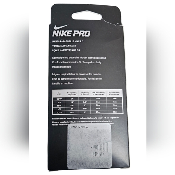 Nike Pro -NEW  XL Ankle Sleeve 2.0 - Black​​ - Picture 8 of 9